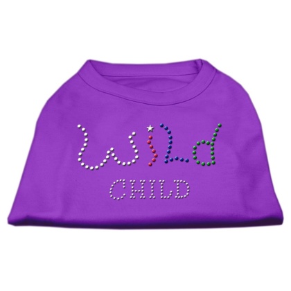 Wild Child Rhinestone Shirts Purple L