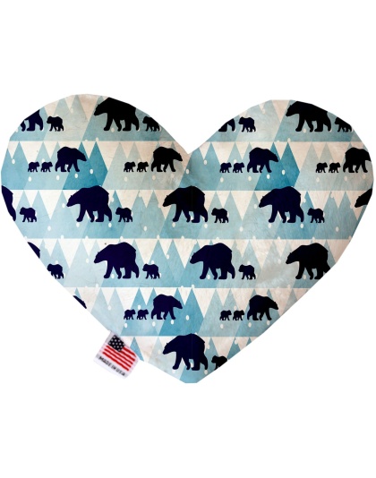 Winter Bear Tracks 6 Inch Canvas Heart Dog Toy