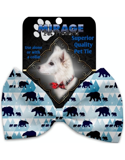 Winter Bear Tracks Pet Bow Tie