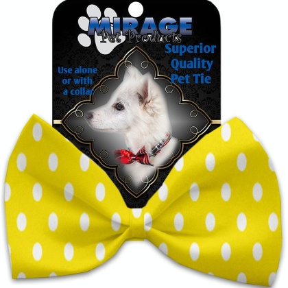 Yellow Polka Dots Pet Bow Tie