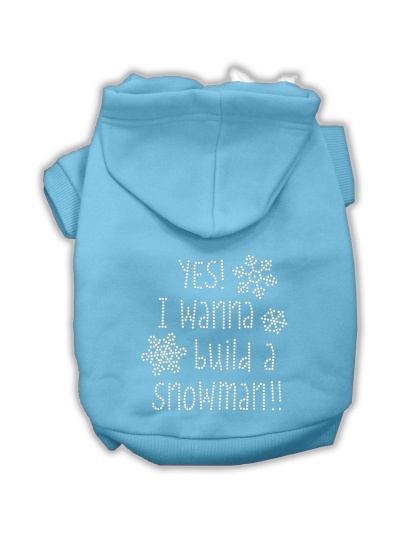 Yes! I want to build a Snowman Rhinestone Dog Hoodie Baby Blue L
