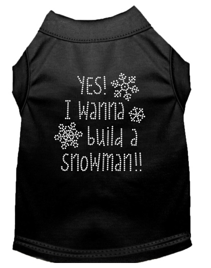 Yes! I want to build a Snowman Rhinestone Dog Shirt Black Lg
