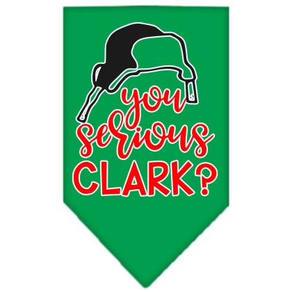 You Serious Clark? Screen Print Bandana Emerald Green Large