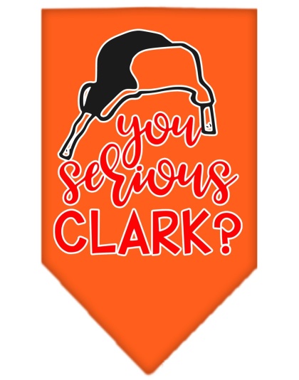 You Serious Clark? Screen Print Bandana Orange Large