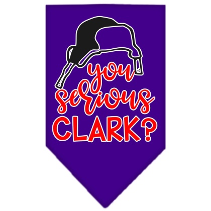 You Serious Clark? Screen Print Bandana Purple Large