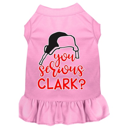 You Serious Clark? Screen Print Dog Dress Light Pink 4X