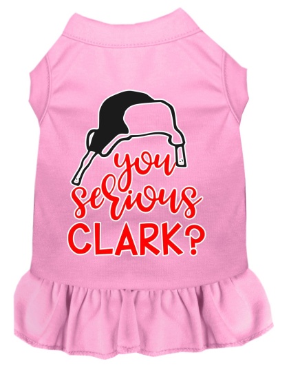 You Serious Clark? Screen Print Dog Dress Light Pink 4X