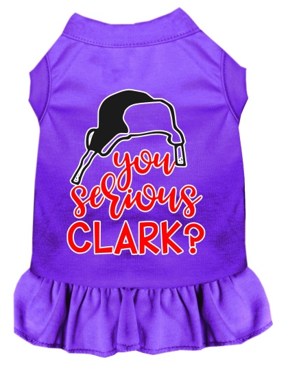 You Serious Clark? Screen Print Dog Dress Purple 4X