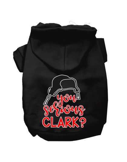 You Serious Clark? Screen Print Dog Hoodie Black L