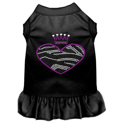 Zebra Heart Rhinestone Dress Black 4X