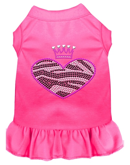 Zebra Heart Rhinestone Dress Bright Pink 4X