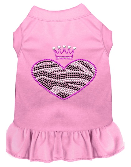 Zebra Heart Rhinestone Dress Light Pink 4X