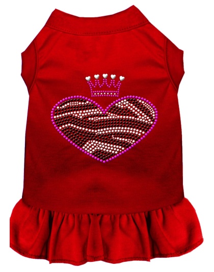 Zebra Heart Rhinestone Dress Red XXXL