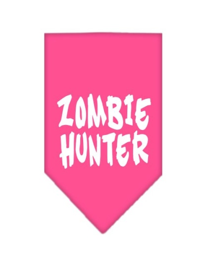 Zombie Hunter Screen Print Bandana Bright Pink Large