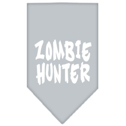 Zombie Hunter Screen Print Bandana Grey Large