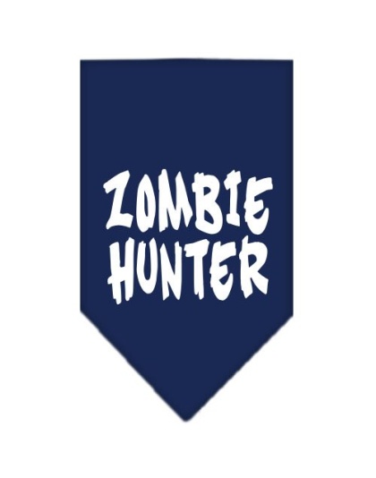 Zombie Hunter Screen Print Bandana Navy Blue large