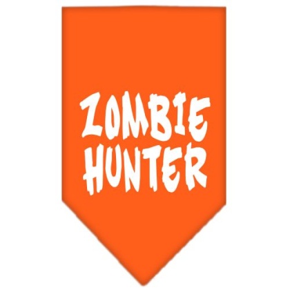 Zombie Hunter Screen Print Bandana Orange Large