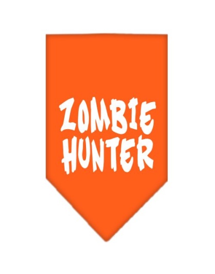 Zombie Hunter Screen Print Bandana Orange Large