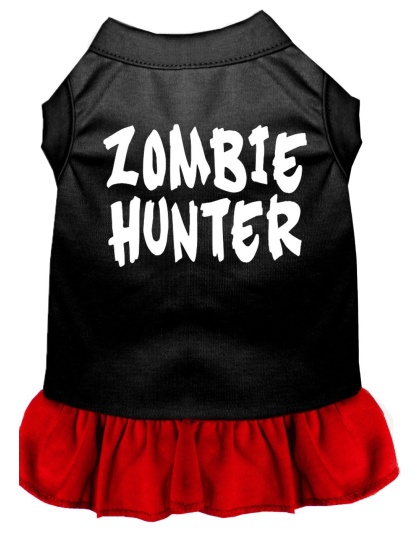 Zombie Hunter Screen Print Dress Black with Red Lg