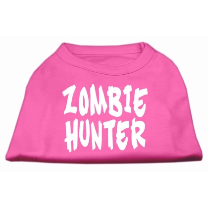 Zombie Hunter Screen Print Shirt Bright Pink L